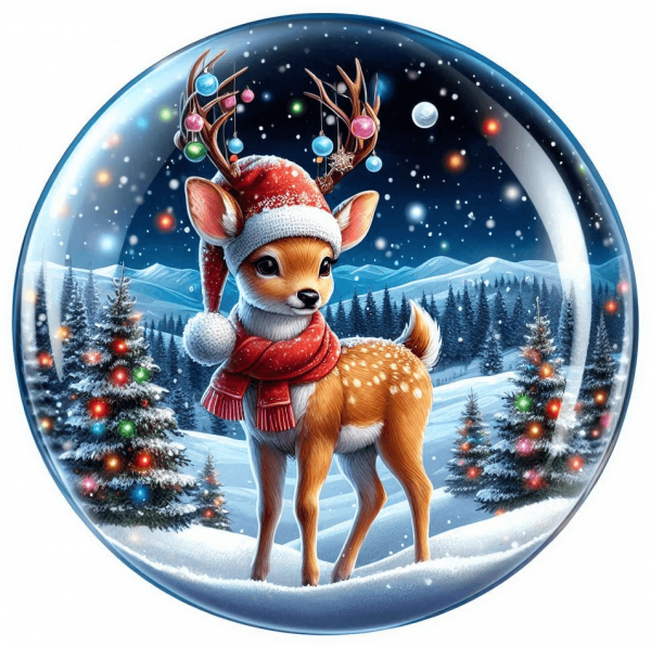 Venado Navideño en Cristal