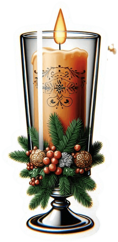 Vela y portavela de Navidad