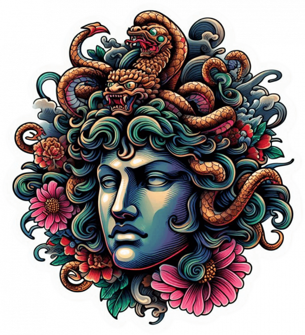 Tatuaje De Medusa Japones 01