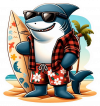 Tiburon Con Tabla De Surf 03