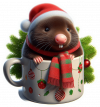 Topo Y Taza De Navidad