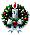 Corona De Navidad Y Velas 05