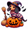 Dachshund Y La Calabaza 03