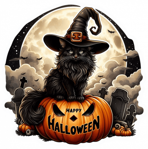 Gato Negro En Halloween 14