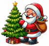 Santa Claus Y Arbolito De Navidad 04