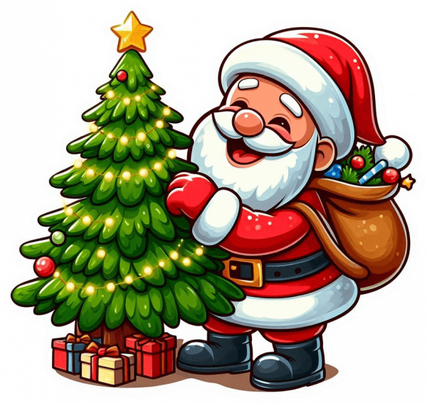 Santa Claus Y Arbolito De Navidad 04