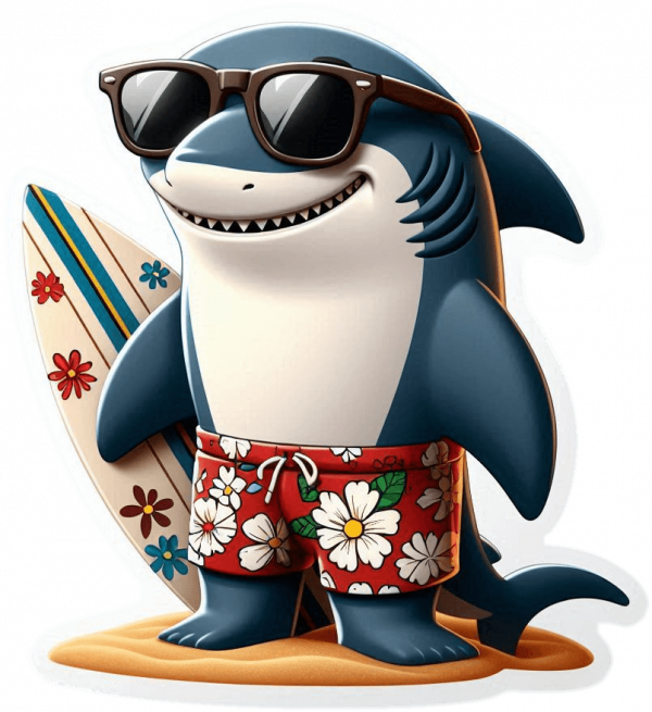 Tiburon Con Tabla De Surf 06