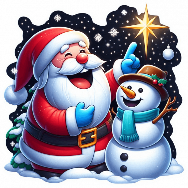 Santa Claus El Muñeco De Nieves Y La Est
