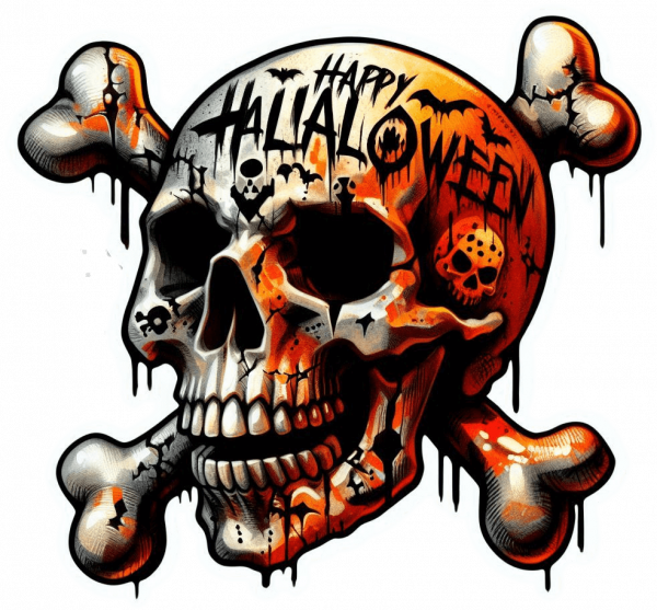 Calavera Con Tibias Cruzada Y Feliz Hall