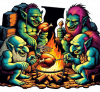 Duendes Trolls Comiendo 08