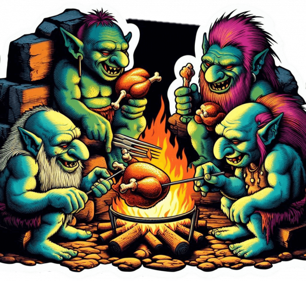 Duendes Trolls Comiendo 08
