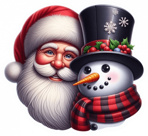 Cara De Santa Y Muñeco De Nieve 04