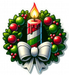Corona De Navidad Y Velas 01