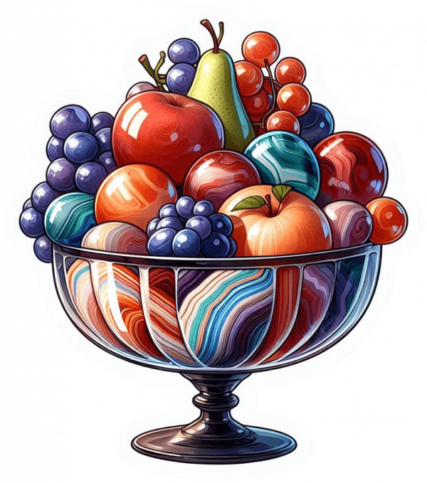 Centro De Mesa Con Pepas De Agata Y Frut