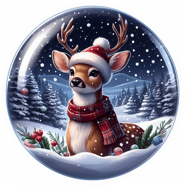 Venado Navideño En Cristal 02