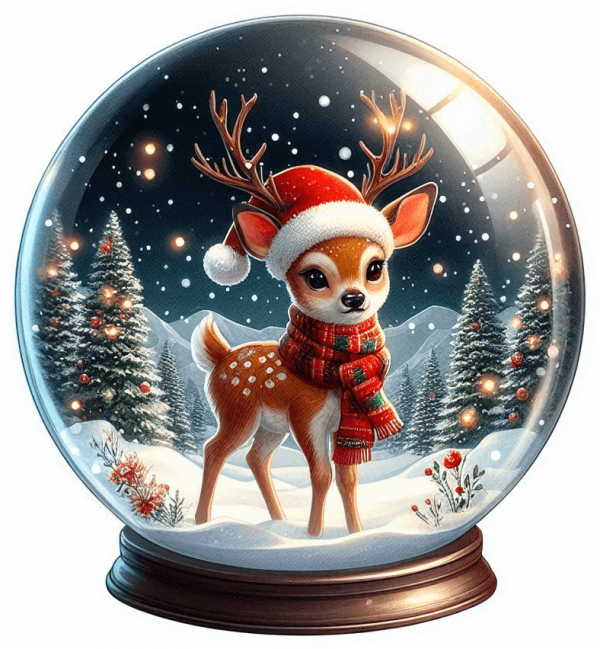 Venado Navideño En Cristal 03