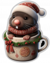 Topo Y Taza De Navidad 04
