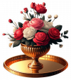 Centro De Mesa Dorado De Rosas 03