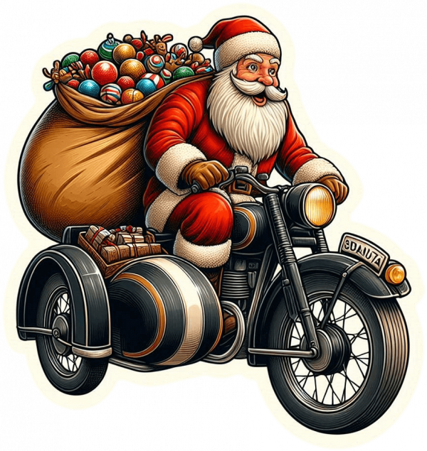 Santa Claus En Sidecar 01