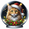Gato Navideño En Cristal 20