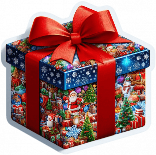 Caja De Regalo Navideña Estampada 02