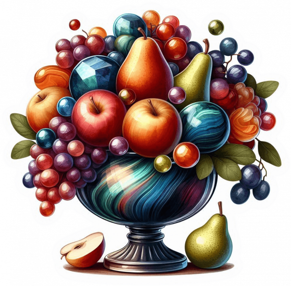 Centro De Mesa Con Abalorios Y Frutas 07