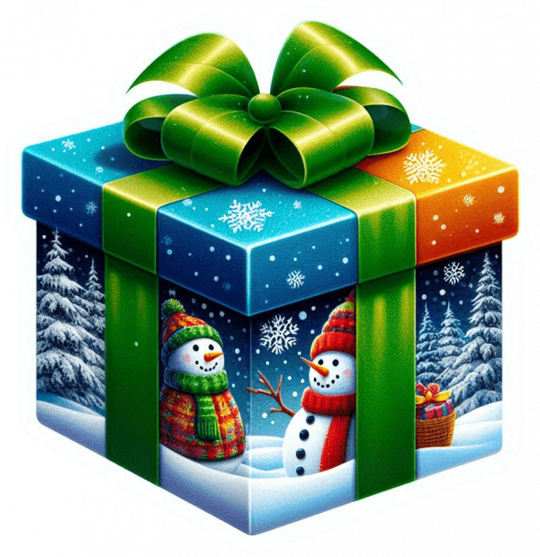 Caja De Regalo Navideña Estampada 04