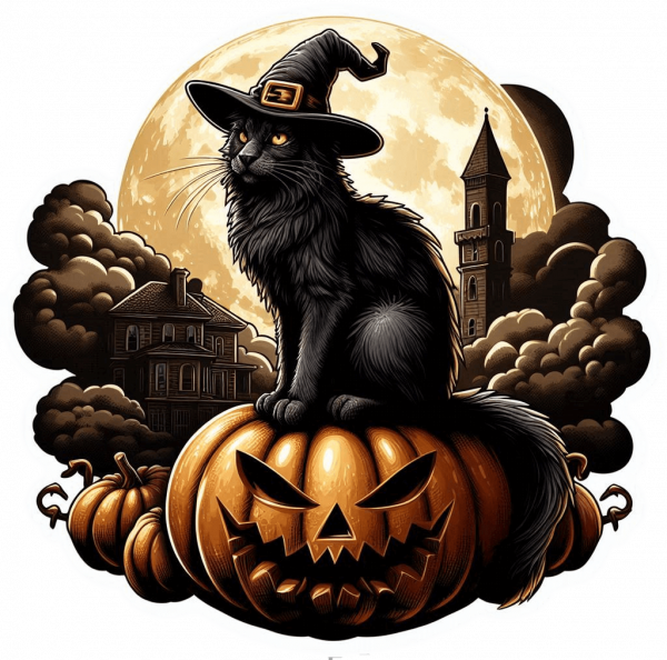 Gato Negro En Halloween 01