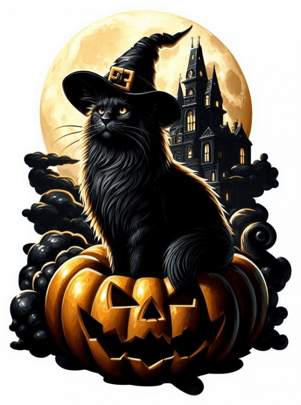Gato Negro En Halloween 02