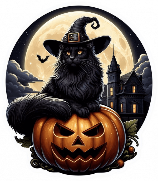 Gato Negro En Halloween 03