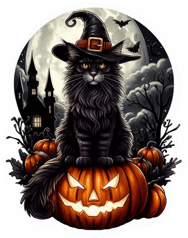 Gato Negro En Halloween 04