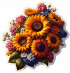 Flor De Girasol En Ramo 01
