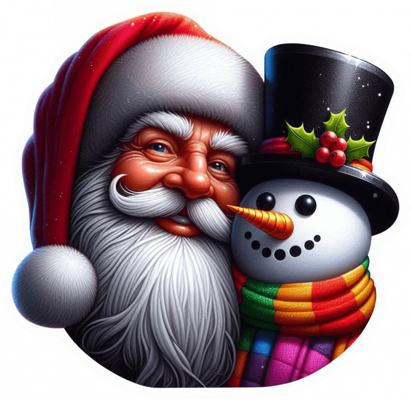 Cara De Santa Y Muñeco De Nieve 05