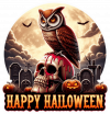 Calavera Buho Y Hallowen 05