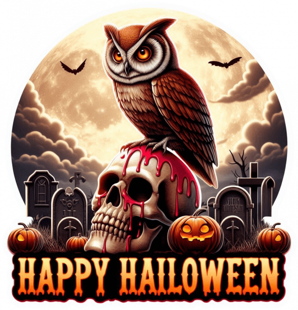 Calavera Buho Y Hallowen 05
