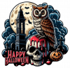Calavera Buho Y Hallowen 08