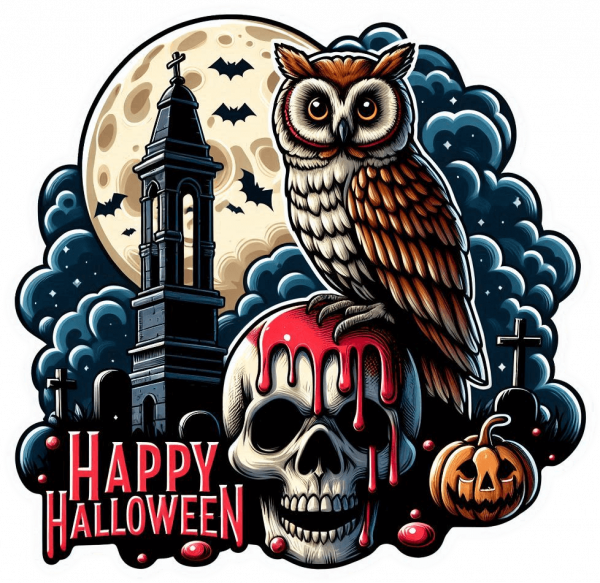 Calavera Buho Y Hallowen 08