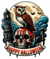 Calavera Buho Y Hallowen 10