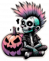 Calavera Y Calabaza Gotica 01