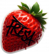 Fruta De Fresa Con Grafitti 03