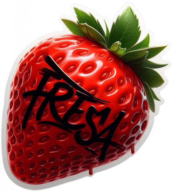 Fruta De Fresa Con Grafitti 03