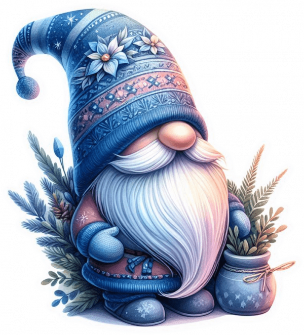 Gnomo Navideño Tonos Azul 01