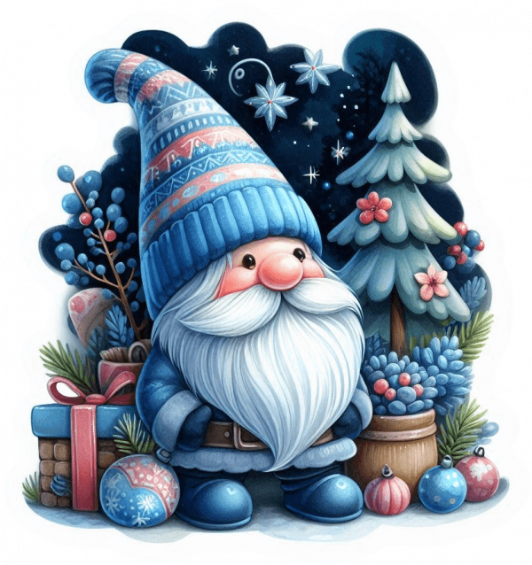 Gnomo Navideño Tonos Azul 02