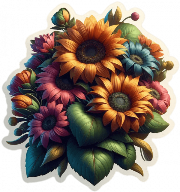 Flor Girasol En Ramo 02