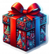 Caja De Regalo Navideña Estampada 01