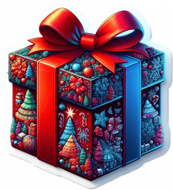 Caja De Regalo Navideña Estampada 01