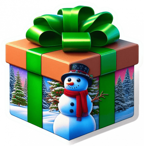 Caja De Regalo Navideña Estampada 03