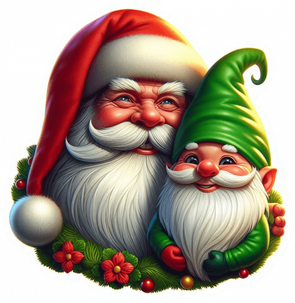 Cara De Santa Y Gnomo Navideño 05