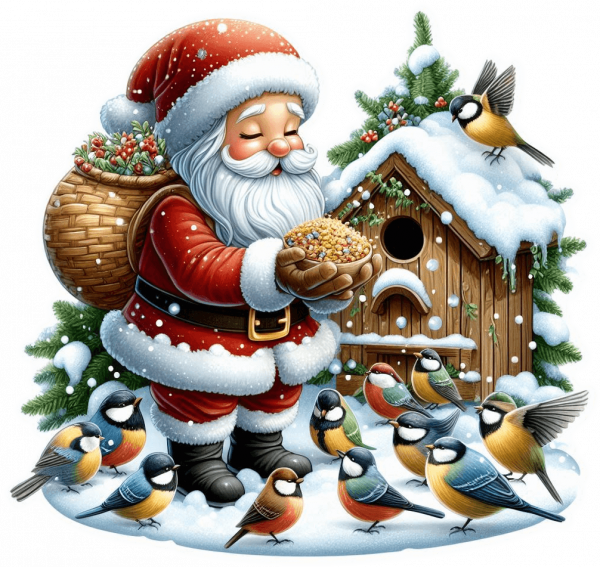 Santa Clous Con Aves 01