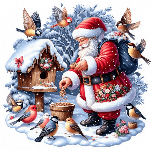 Santa Clous Con Aves 04
